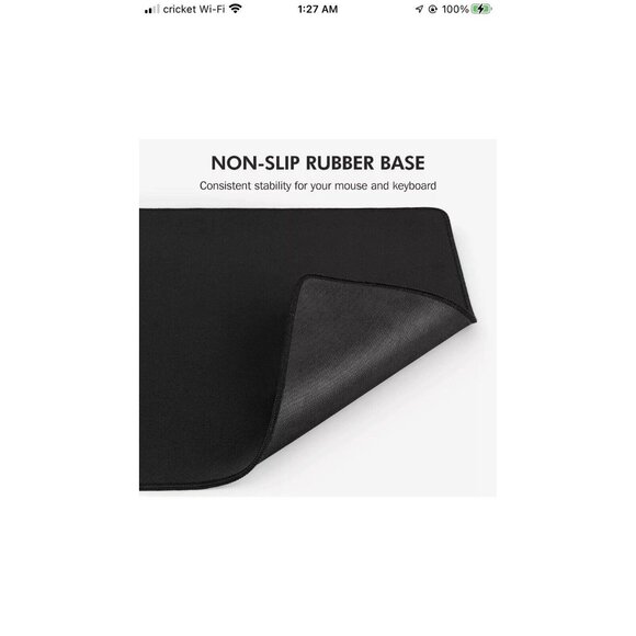 Luxcoms Black Extended Gaming Mouse Pad Extra Large 31.5 x 15.75 inches - Picture 7 of 7